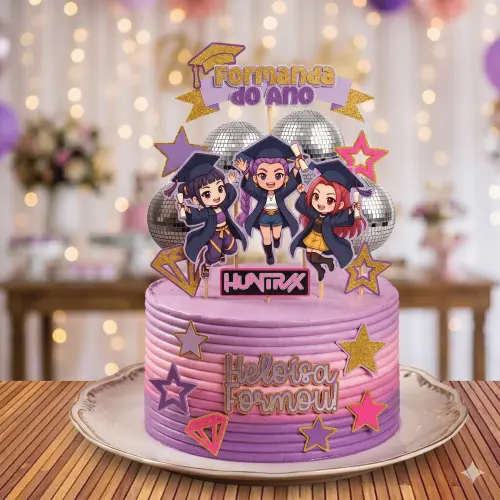 Topo de Bolo Guerreiras do K-Pop - Formatura Studio/PDF/PNG