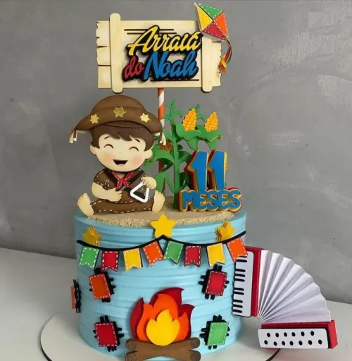 Topo de Bolo Festa Junina 70 Somente Studio