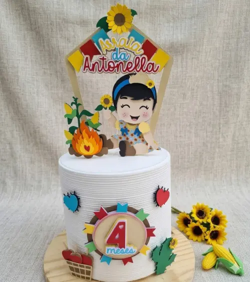 Topo de Bolo Festa Junina 75 Somente Studio