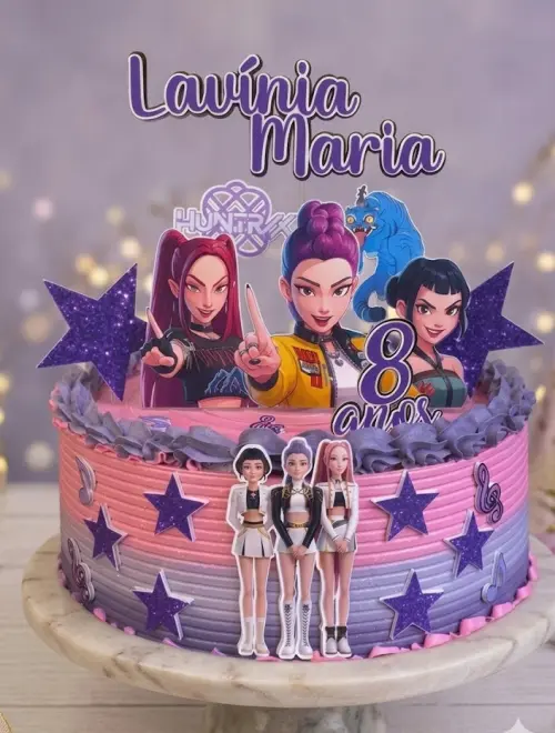 Topo de Bolo Guerreiras do K-Pop 16 Studio/PDF/PNG