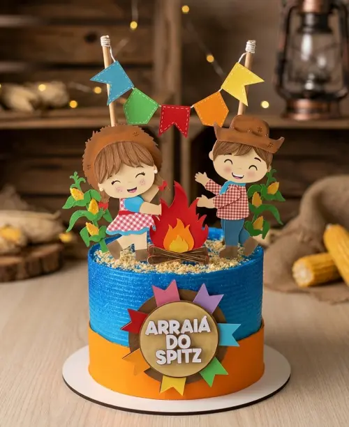 Topo de Bolo Festa Junina 88 Somente Studio