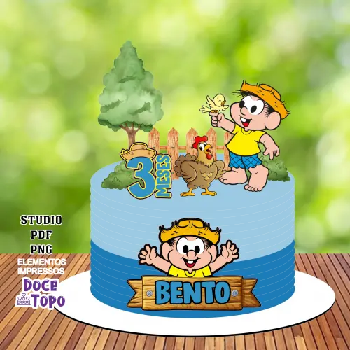 Topo de Bolo Chico Bento 03 Studio/PDF/PNG