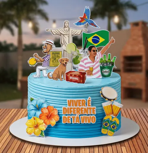 Topo de Bolo Brasilidades 02 Studio/PDF/PNG
