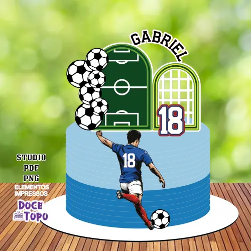 Topo de Bolo Futebol 02 Studio/PDF/PNG