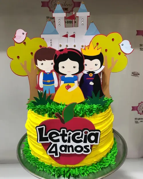 Topo de Bolo Branca de Neve 04 - Somente Studio
