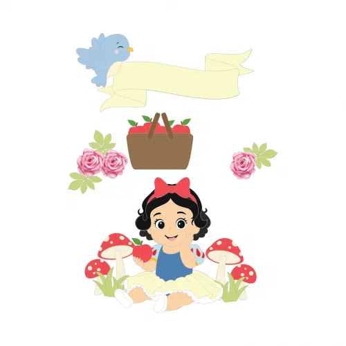 Topo de Bolo Branca de Neve 29 - Somente Studio