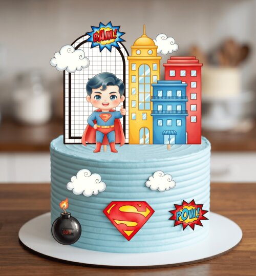 Topo de Bolo Superman 01 Studio/PDF/PNG