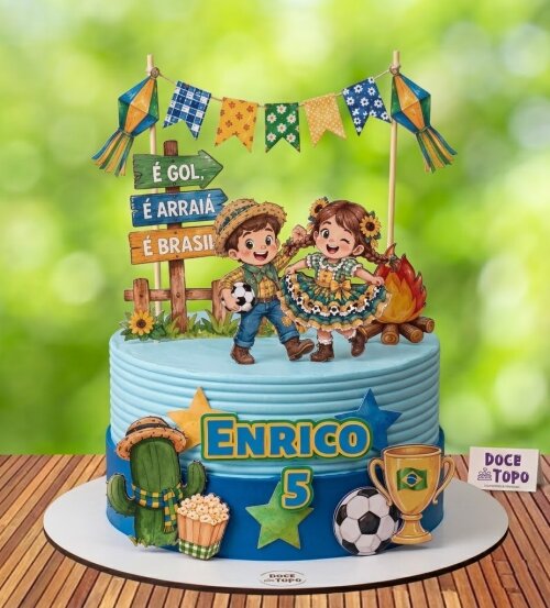 Topo de Bolo Festa Junina - Copa 2026 Studio/PDF/PNG