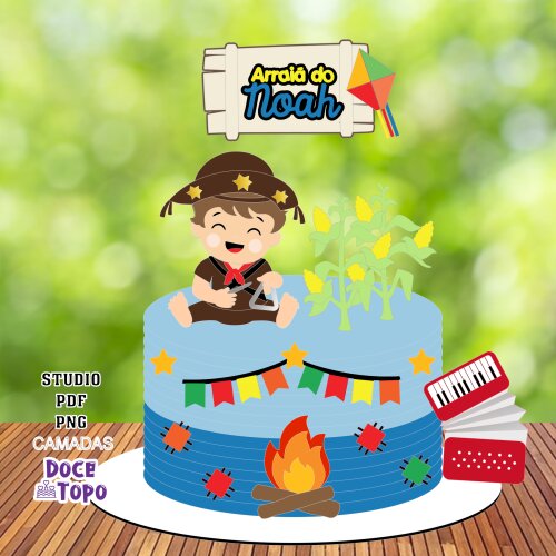 Topo de Bolo Festa Junina 70 Studio/PDF/PNG