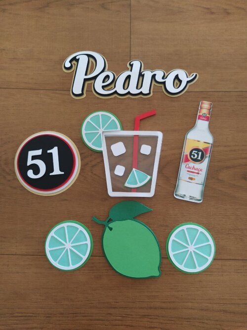 Arquivo de Corte Topo de Bolo Cachaça 01 Somente Studio