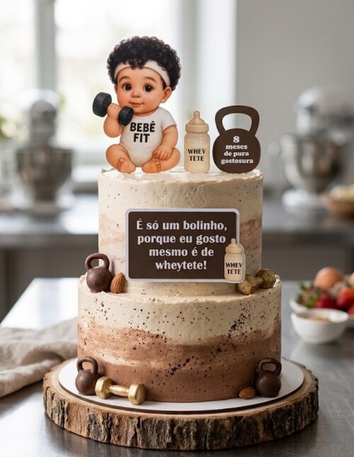 Topo de Bolo Academia Baby 03 Somente Studio