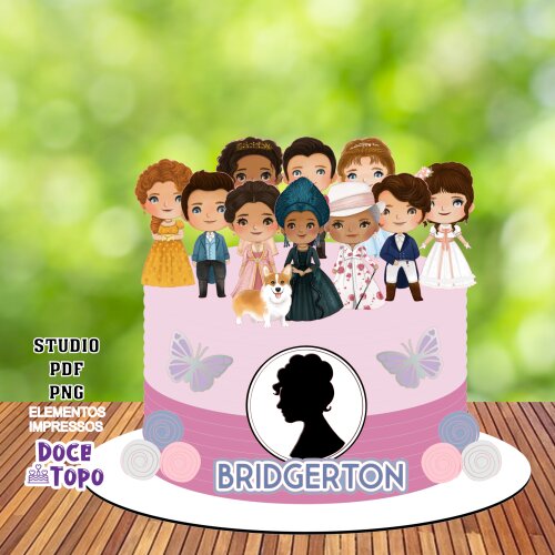 Topo de Bolo Bridgerton 03 Studio/PDF/PNG