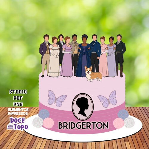 Topo de Bolo Bridgerton 04 Studio/PDF/PNG
