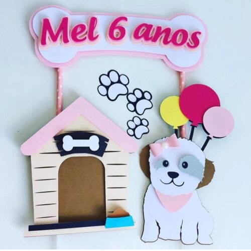 Arquivo de Corte Topo de Bolo Cachorrinhos 07 Somente Studio