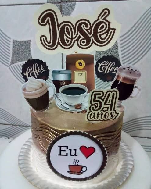 Arquivo de Corte Topo de Bolo Café 07 Somente Studio