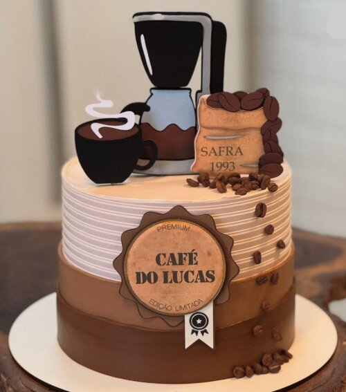 Arquivo de Corte Topo de Bolo Café 10 Somente Studio