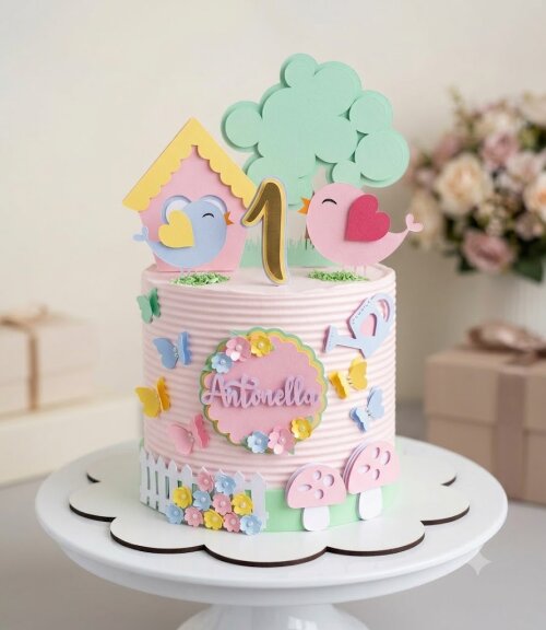 Topo de Bolo Jardim Encantado 32 Somente Studio