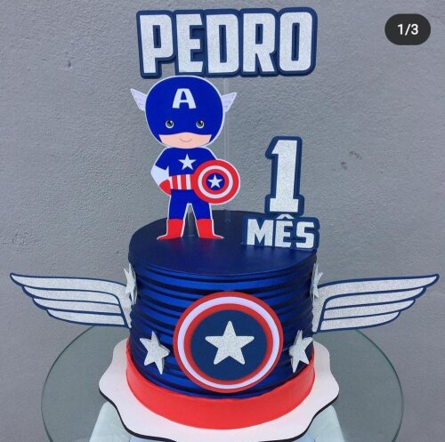 Arquivo de Corte Topo de Bolo Capitão América 03 Somente Studio