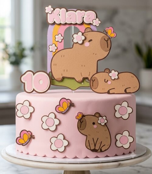 Arquivo de Corte Topo de Bolo Capivara 09 Somente Studio