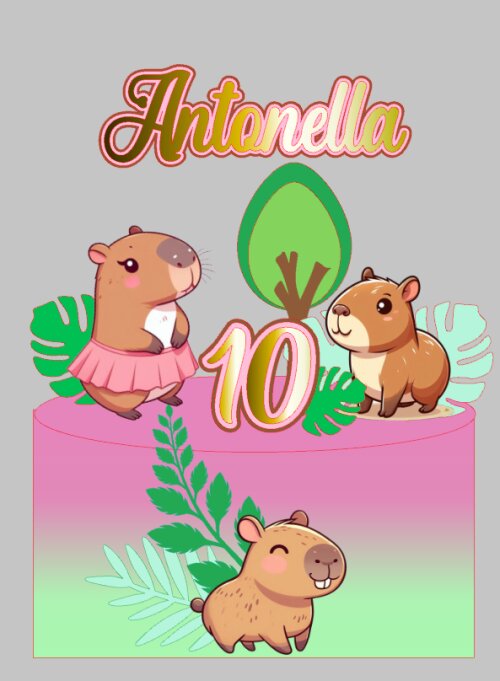 Arquivo de Corte Topo de Bolo Capivara 11 Somente Studio