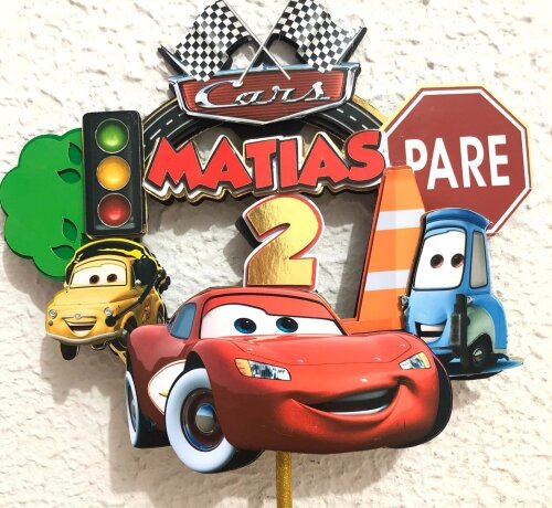 Topo de Bolo Carros Disney 08 Somente Studio