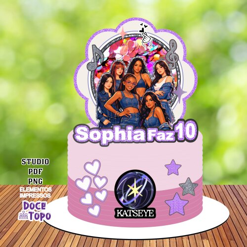 Topo de Bolo Katseye 01 Studio/PDF/PNG