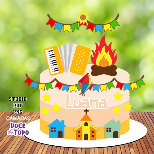 Topo de Bolo Festa Junina 98 Studio/PDF/PNG