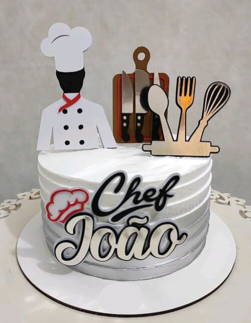 Topo de Bolo Chef Cozinheiro 02 Somente Studio