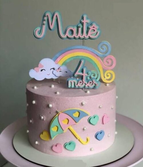 Topo de Bolo Chuva de Amor 03 Somente Studio