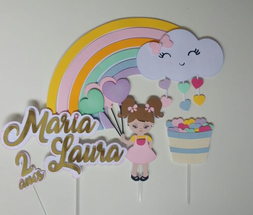 Topo de Bolo Chuva de Amor 08 Somente Studio