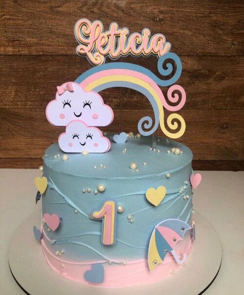 Topo de Bolo Chuva de Amor 13 Somente Studio
