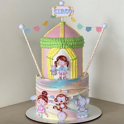 Topo de Bolo Circo 14 Somente Studio