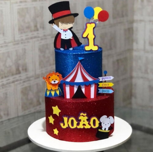 Topo de Bolo Circo 17 Somente Studio