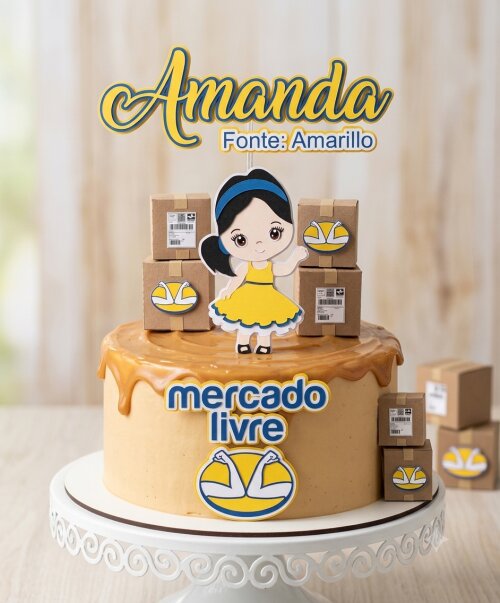 Topo de Bolo Compras Mercado Livre 01 Somente Studio