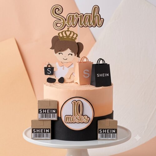 Topo de Bolo Compras Shein 01 Somente Studio