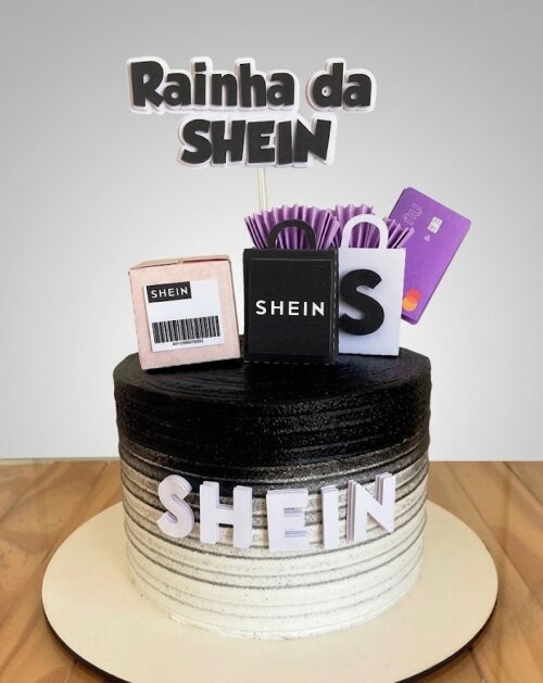 Topo de Bolo Compras Shein 02 Somente Studio
