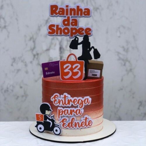 Topo de Bolo Compras Shopee 02 Somente Studio