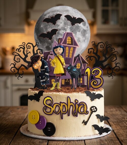 Topo de Bolo Coraline 03 Somente Studio