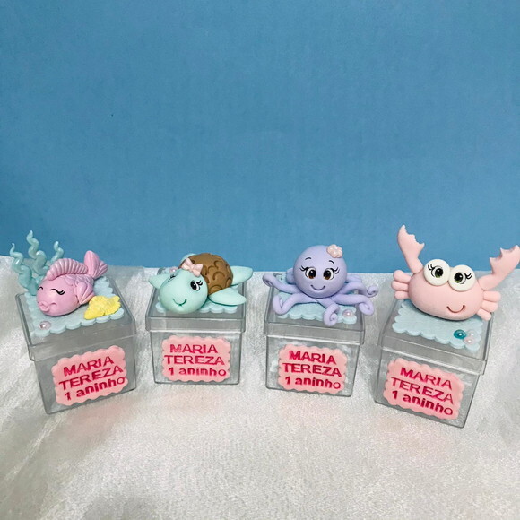Caixinhas Fundo do Mar em Biscuit