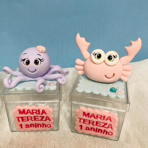 Caixinhas Fundo do Mar em Biscuit