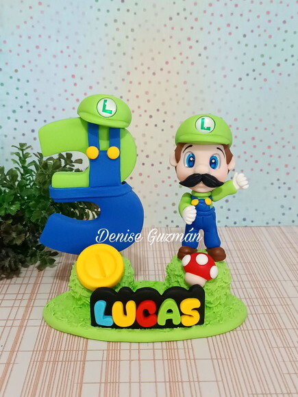 Topo de Bolo Luigi Super Mario