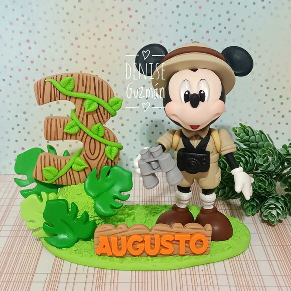 Topo de Bolo Mickey Safari