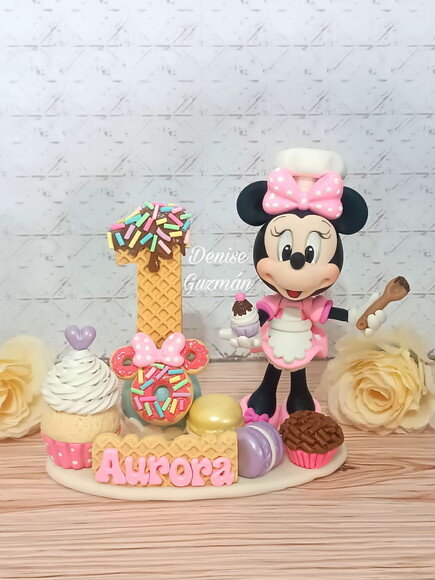 Topo de Bolo Minnie Confeiteira