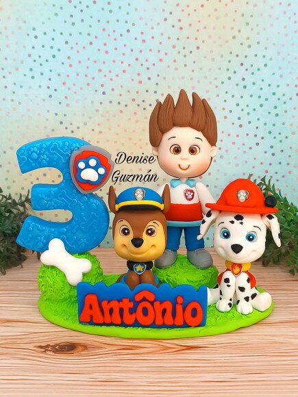 Topo de Bolo Patrulha Canina em Biscuit
