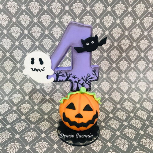 Vela Halloween/dia das Bruxas em Biscuit