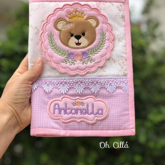 Capa para caderneta de Vacinação Ursa Princesa
