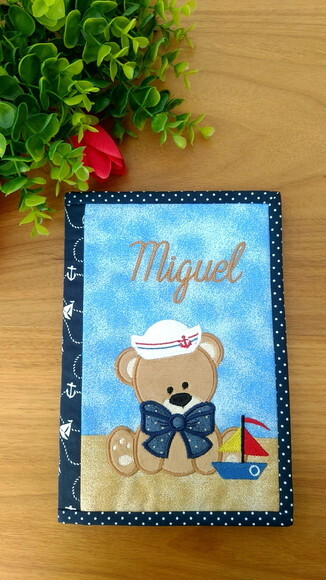 Capa para caderneta de Vacinação Urso Marinheiro