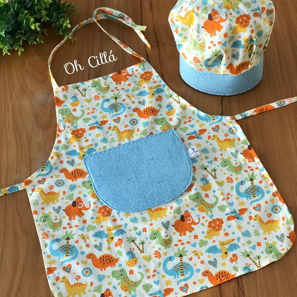 Kit Mini Chefe Infantil Dinossauro
