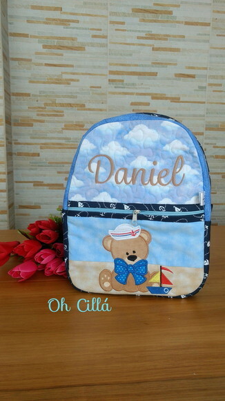 Mochila infantil Urso Marinheiro