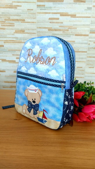 Mochila infantil Urso Marinheiro